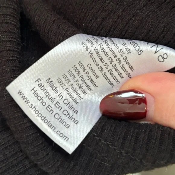 Dolan Anthropologie Mixed Media Puff Sleeve Top in Black Leather Sleeve Small - Picture 9 of 9